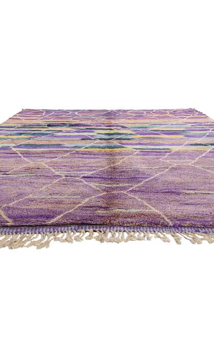 10 x 13 Modern Purple Beni Mrirt Moroccan Rug 20809