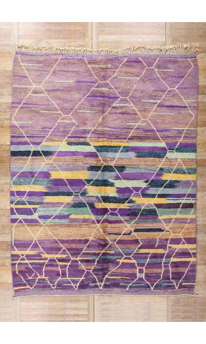 10 x 13 Modern Purple Beni Mrirt Moroccan Rug 20809