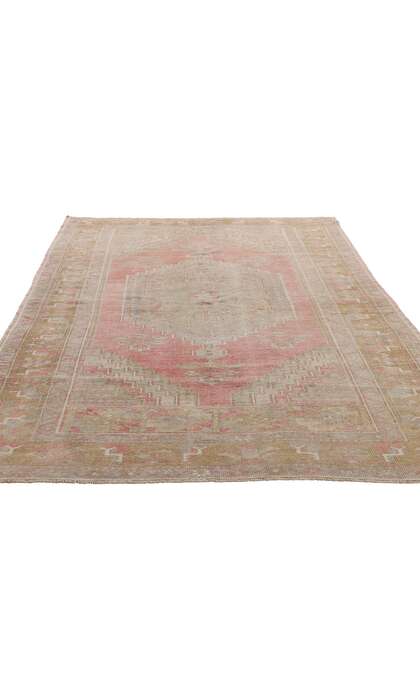 4 x 8 Vintage Pink Turkish Oushak Rug 54000