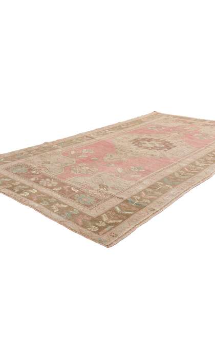 4 x 8 Vintage Pink Turkish Oushak Rug 54001