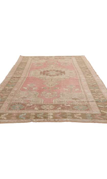 4 x 8 Vintage Pink Turkish Oushak Rug 54001