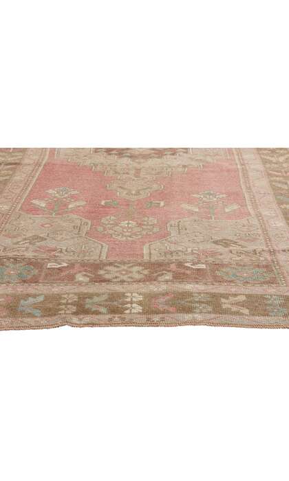 4 x 8 Vintage Pink Turkish Oushak Rug 54001