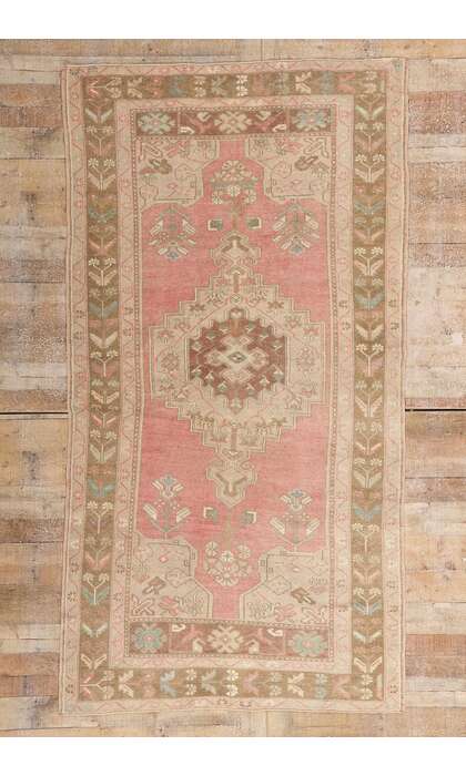 4 x 8 Vintage Pink Turkish Oushak Rug 54001