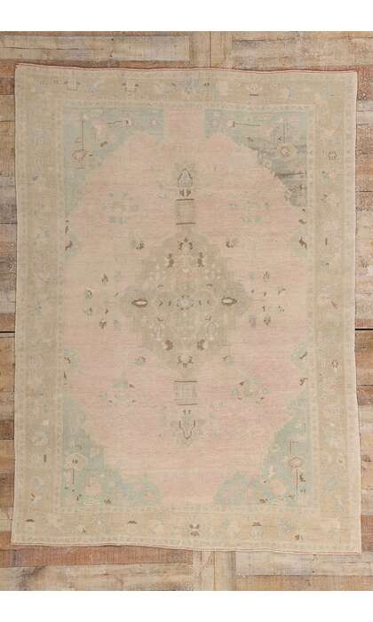 5 x 8 Vintage Pink Turkish Oushak Rug 53995