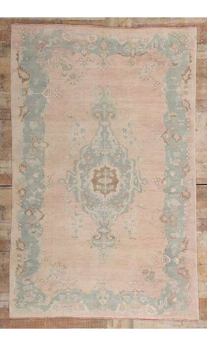 5 x 8 Vintage Pink Turkish Oushak Rug 53996