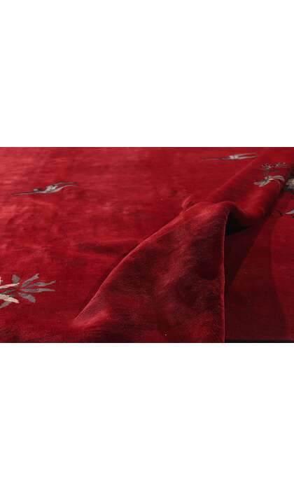 9 x 11 Antique Red Chinese Art Deco Rug 79213