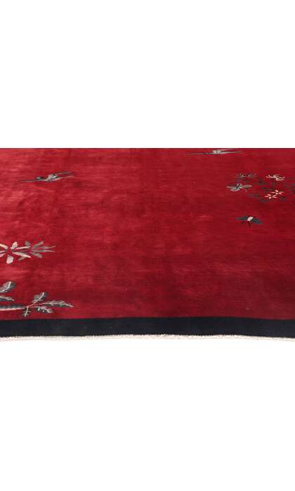 9 x 11 Antique Red Chinese Art Deco Rug 79213