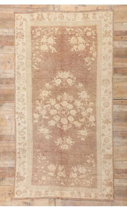 5 x 10 Vintage Earth-Tone Turkish Oushak Rug 54020