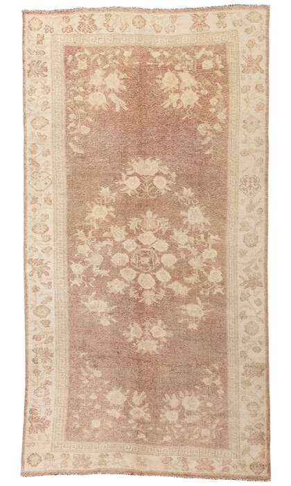 5 x 10 Vintage Earth-Tone Turkish Oushak Rug 54020