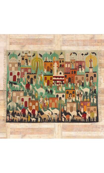 6 x 8 Vintage Egyptian Kilim Tapestry Rug 79221