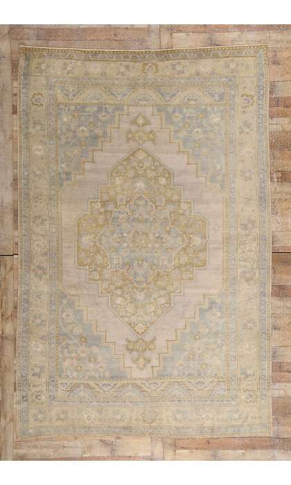 7 x 10 Vintage Muted Turkish Oushak Rug 53997