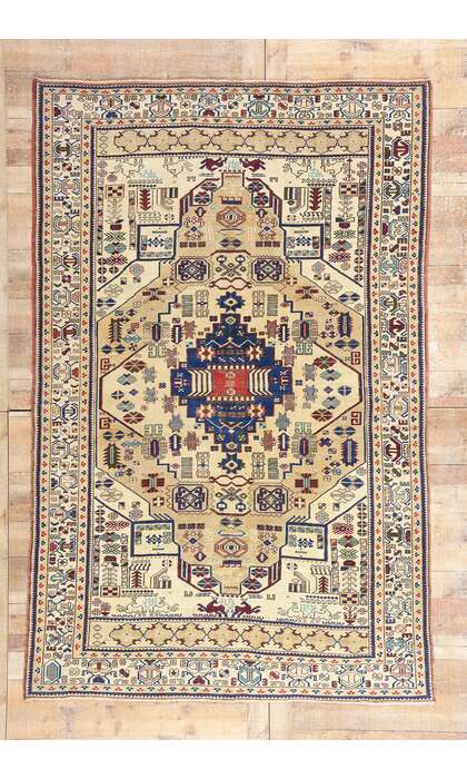 6 x 10 Vintage Turkish Oushak Rug 53225