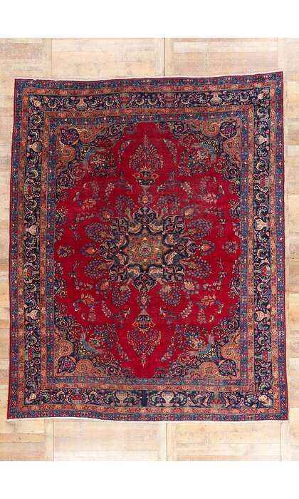 10 x 12 Vintage Persian Mashhad Rug 79261