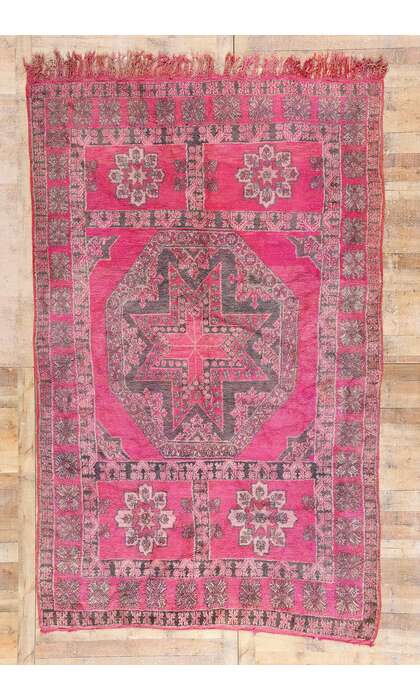 7 x 11 Vintage Pink Boujad Moroccan Rug 79256