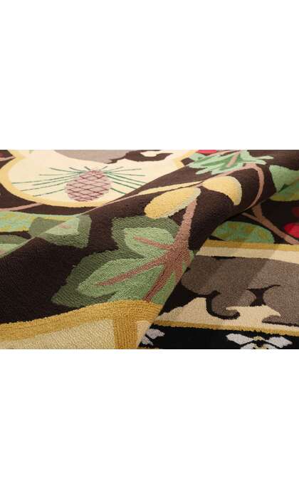 13 x 15 Vintage Sarah Gayle Carter Black Forest Hooked Rug 79239