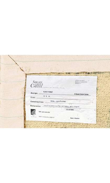 13 x 15 Vintage Sarah Gayle Carter Black Forest Hooked Rug 79239