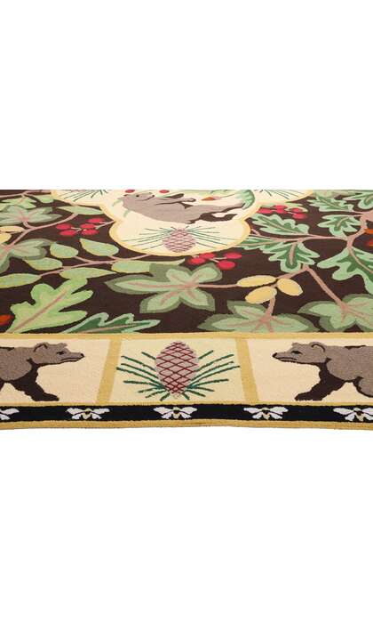 13 x 15 Vintage Sarah Gayle Carter Black Forest Hooked Rug 79239