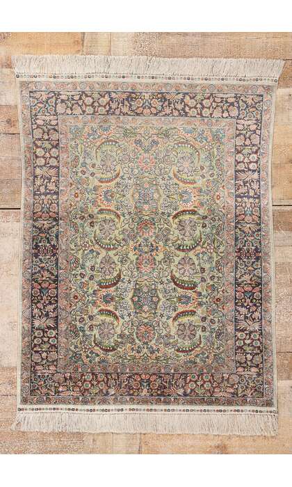 3 x 4 Vintage Turkish Silk Hereke Rug 79238