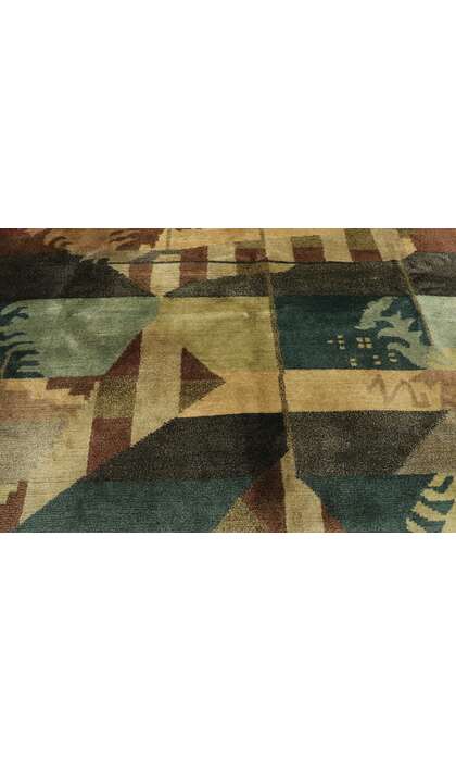 8 x 9 Vintage Biophilic Bauhaus Tibetan Rug 77537