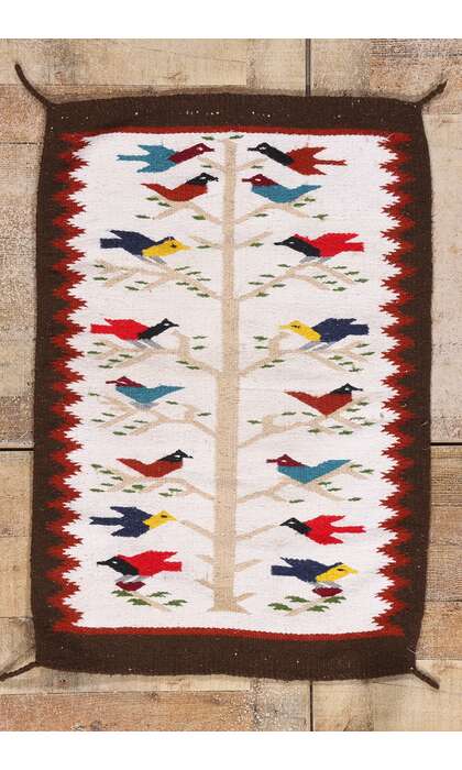 2 x 3 Vintage Tree of Life Navajo Rug 79257