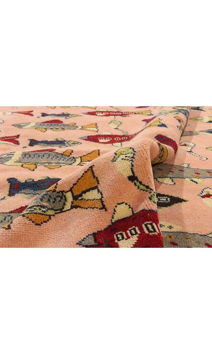 8 x 10 Vintage Turkish Sivas Fish Rug 79212