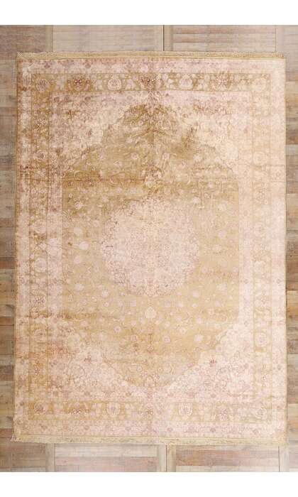 10 x 14 Vintage Turkish Silk Hereke Rug 76935