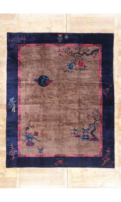 9 x 11 Antique Chinese Art Deco Rug 79268