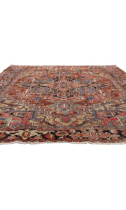 8 x 10 Distressed Antique Persian Heriz Rug 79273