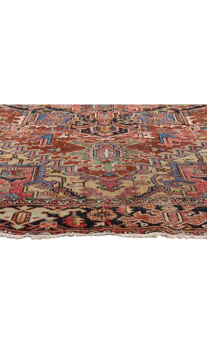 8 x 10 Distressed Antique Persian Heriz Rug 79273