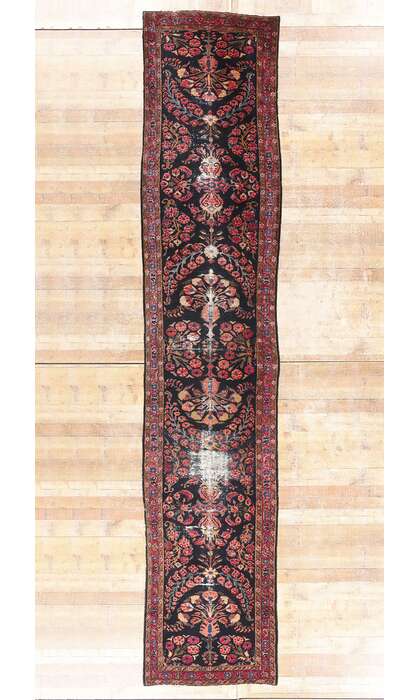 3 x 16 Distressed Antique Persian Lilihan Rug 79277
