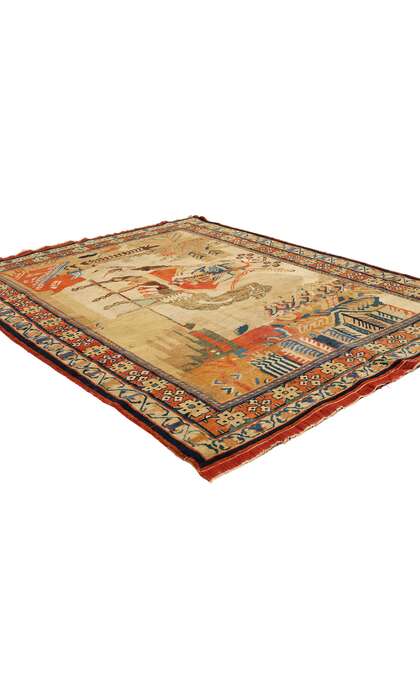 4 x 6 Antique Persian Afshar Pictorial Rug 79287