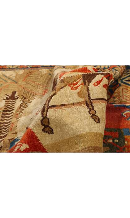 4 x 6 Antique Persian Afshar Pictorial Rug 79287