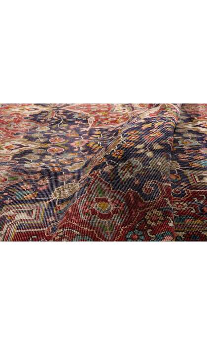 7 x 9 Distressed Antique Persian Tabriz Rug 79262