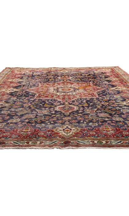 7 x 9 Distressed Antique Persian Tabriz Rug 79262