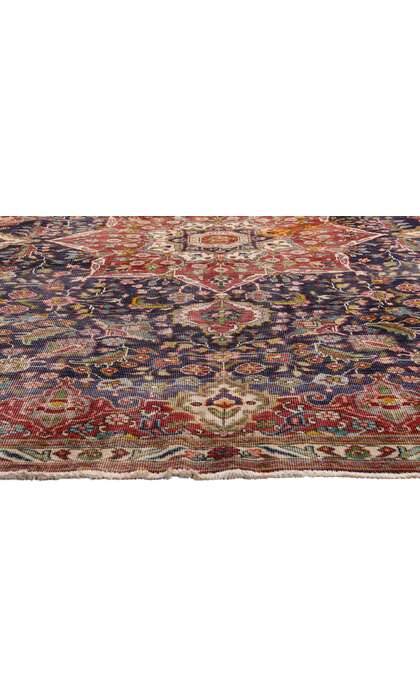 7 x 9 Distressed Antique Persian Tabriz Rug 79262