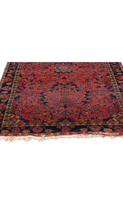 2 x 5 Antique Red Persian Sarouk Rug 79285