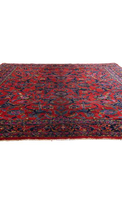 9 x 11 Antique Red Persian Sarouk Rug 79263