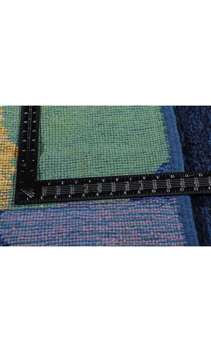 10 x 12 Modern Abstract Blue Beni Mrirt Moroccan Rug 21105