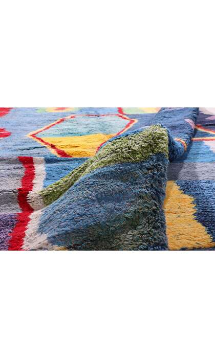 10 x 12 Modern Abstract Blue Beni Mrirt Moroccan Rug 21105