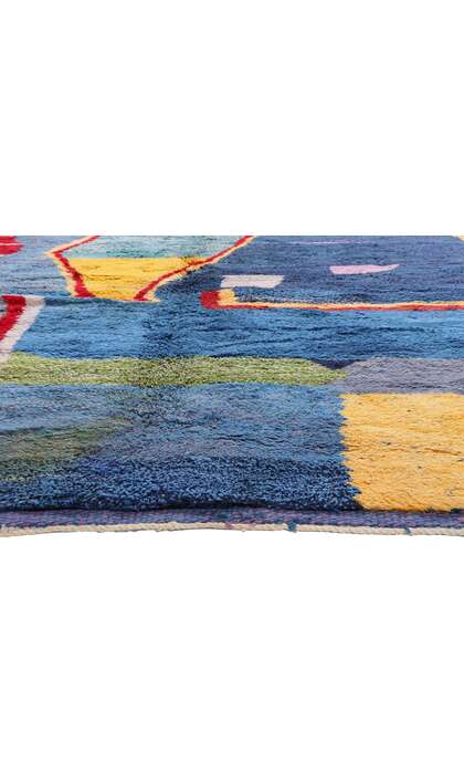 10 x 12 Modern Abstract Blue Beni Mrirt Moroccan Rug 21105