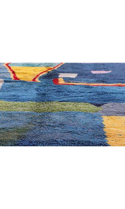 10 x 12 Modern Abstract Blue Beni Mrirt Moroccan Rug 21105