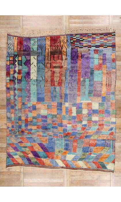 10 x 12 Modern Abstract Colorful Beni Mrirt Moroccan Rug 21171