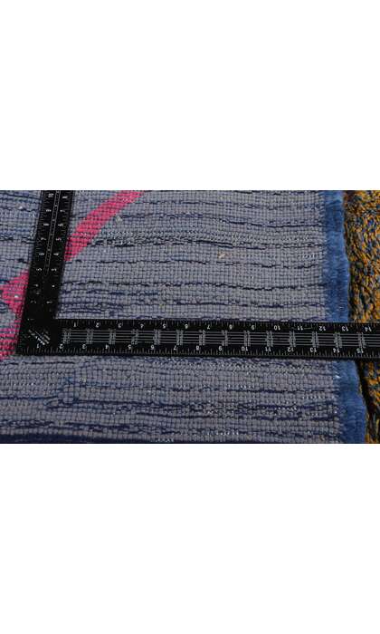 9 x 11 Modern Abstract Blue Beni Mrirt Moroccan Rug 21107