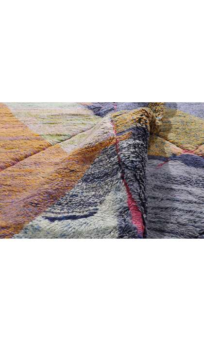 9 x 11 Modern Abstract Blue Beni Mrirt Moroccan Rug 21107