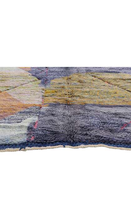 9 x 11 Modern Abstract Blue Beni Mrirt Moroccan Rug 21107