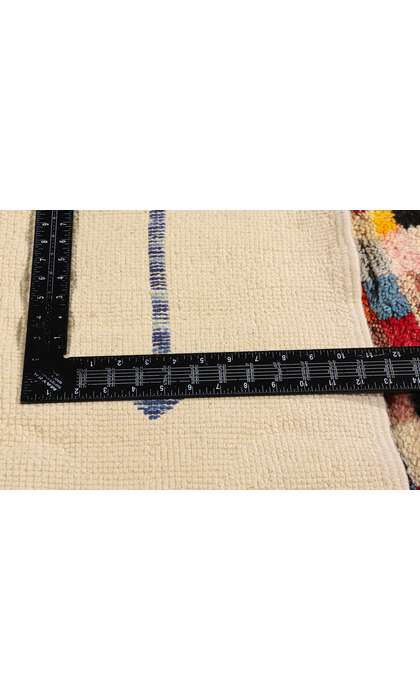 9 x 13 Modern Bauhaus Ivory Beni Mrirt Moroccan Rug 21180