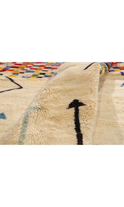 9 x 13 Modern Bauhaus Ivory Beni Mrirt Moroccan Rug 21180