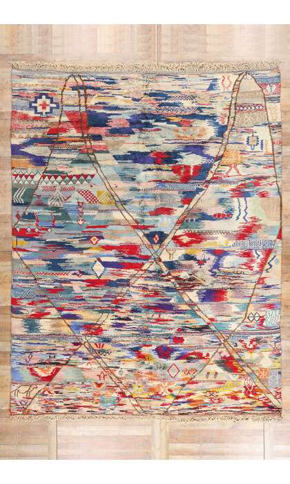 10 x 13 Modern Beni Mrirt Moroccan Rug 21155