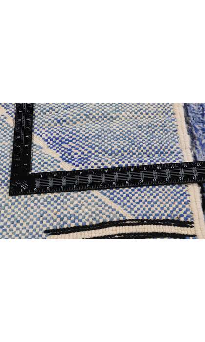10 x 13 Modern Blue Beni Mrirt Moroccan Rug 21184