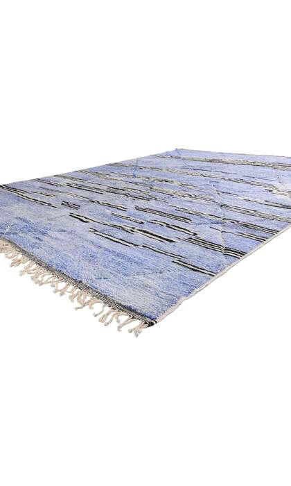 10 x 13 Modern Blue Beni Mrirt Moroccan Rug 21184